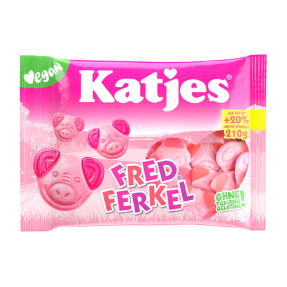 Primary Image of Fred Ferkel Gummies, pink gummy pigs