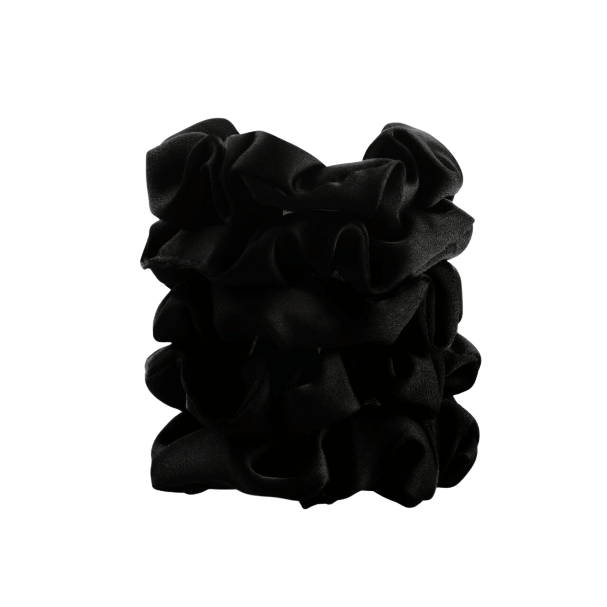 Alternate Image of Black Satin Scrunchies