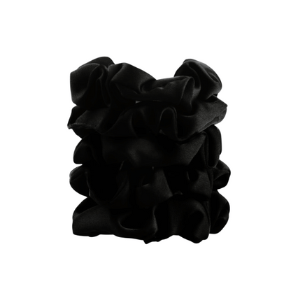 Alternate Image of Black Satin Scrunchies
