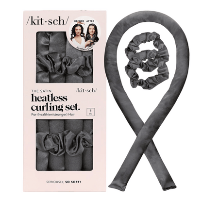 Primary Image of Charcoal Satin Heatless Curling Set