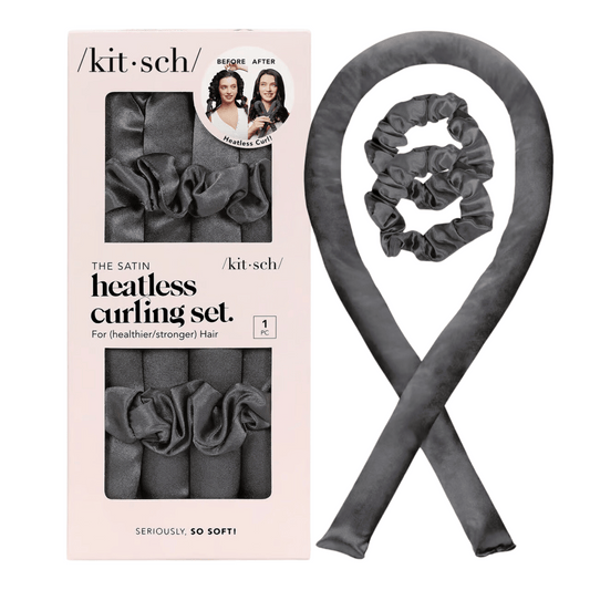 Primary Image of Charcoal Satin Heatless Curling Set