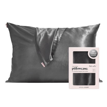 Alternate Image of Charcoal Satin Pillowcase