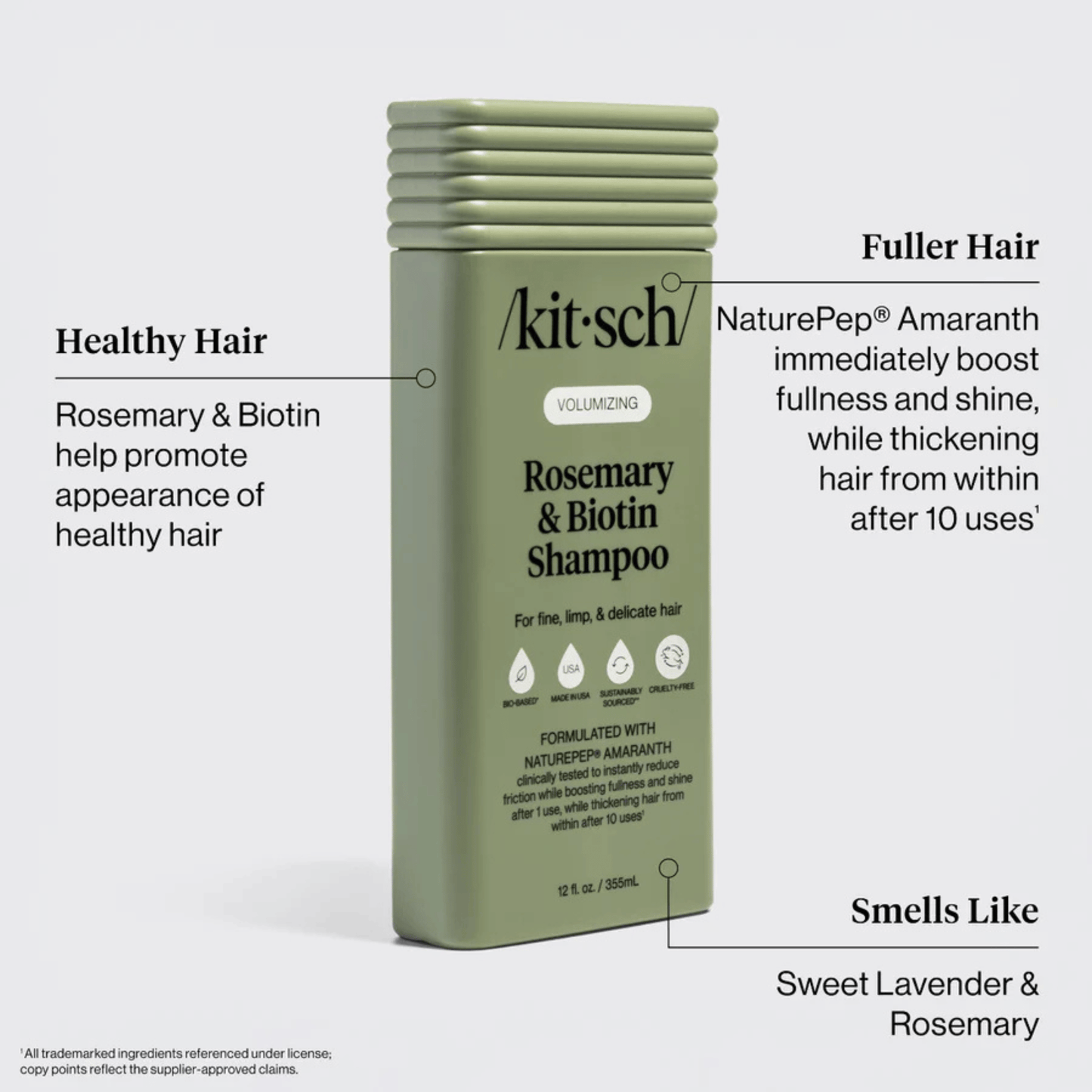 Alternate Image of Volumizing Rosemary & Biotin Shampoo, green shampoo bottle