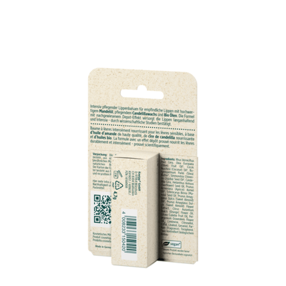 Atlernate Image of Almond Care Lip Balm,  beige lip balm tube and package