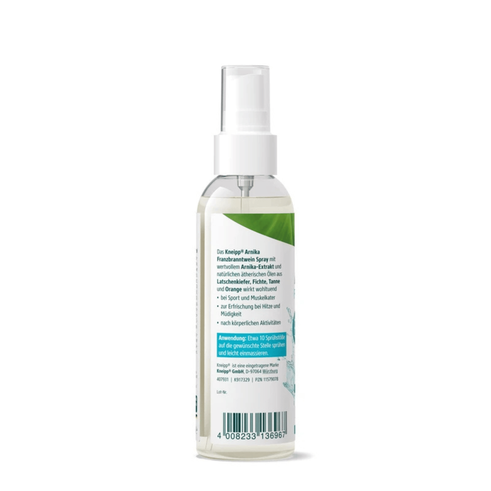 Alternate Image of Arnica Franzbranntwein, green and white labelled spray bottle