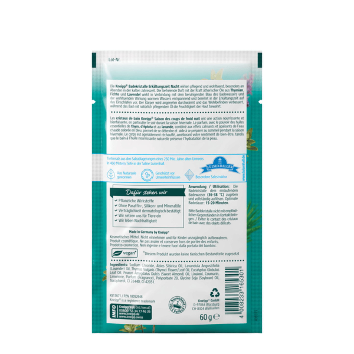 Alternate Image of Thyme & Lavender Cold Season Night Bath Crystals Sachet