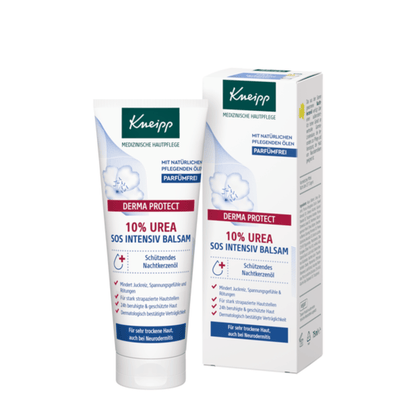 Primary Image of Derma Protect 10% Urea SOS Intensive Balm, small white lotion tube and box with German writing