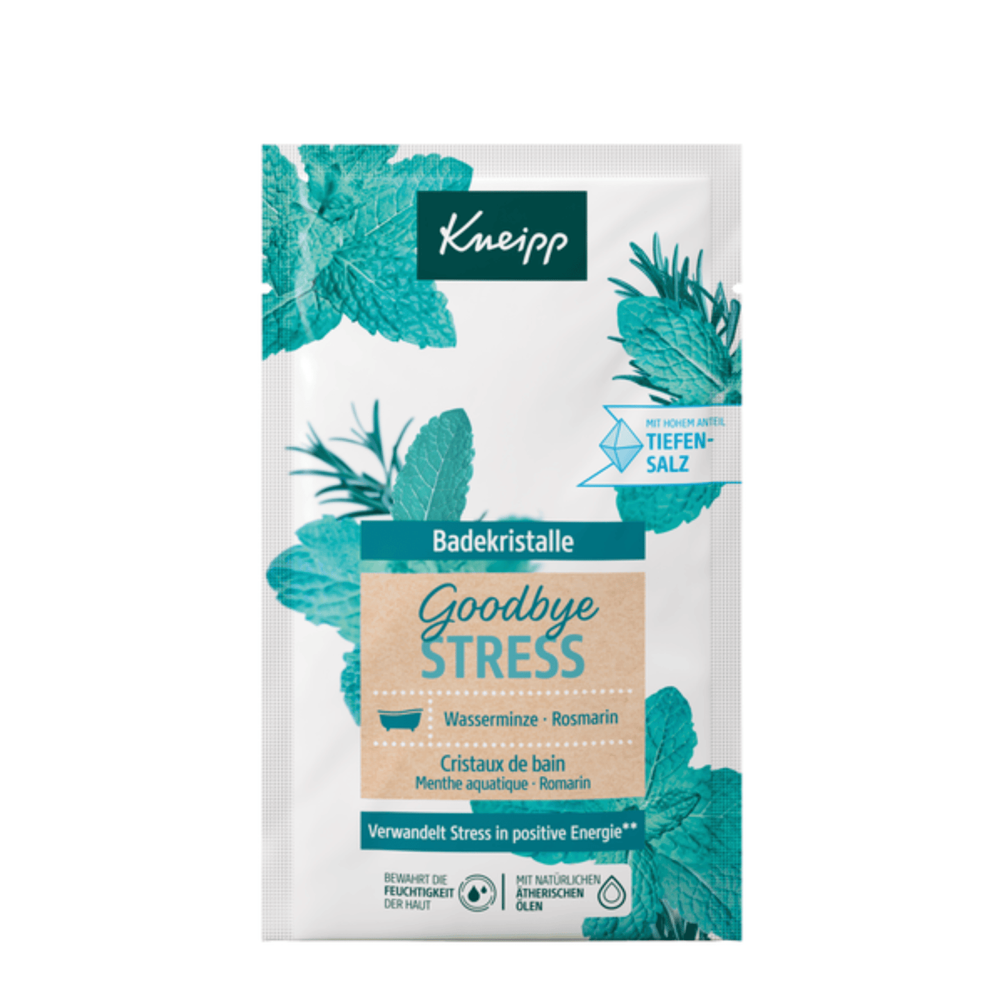 Primary Image of Water Mint & Rosemary Goodbye Stress Bath Crystals Sachet