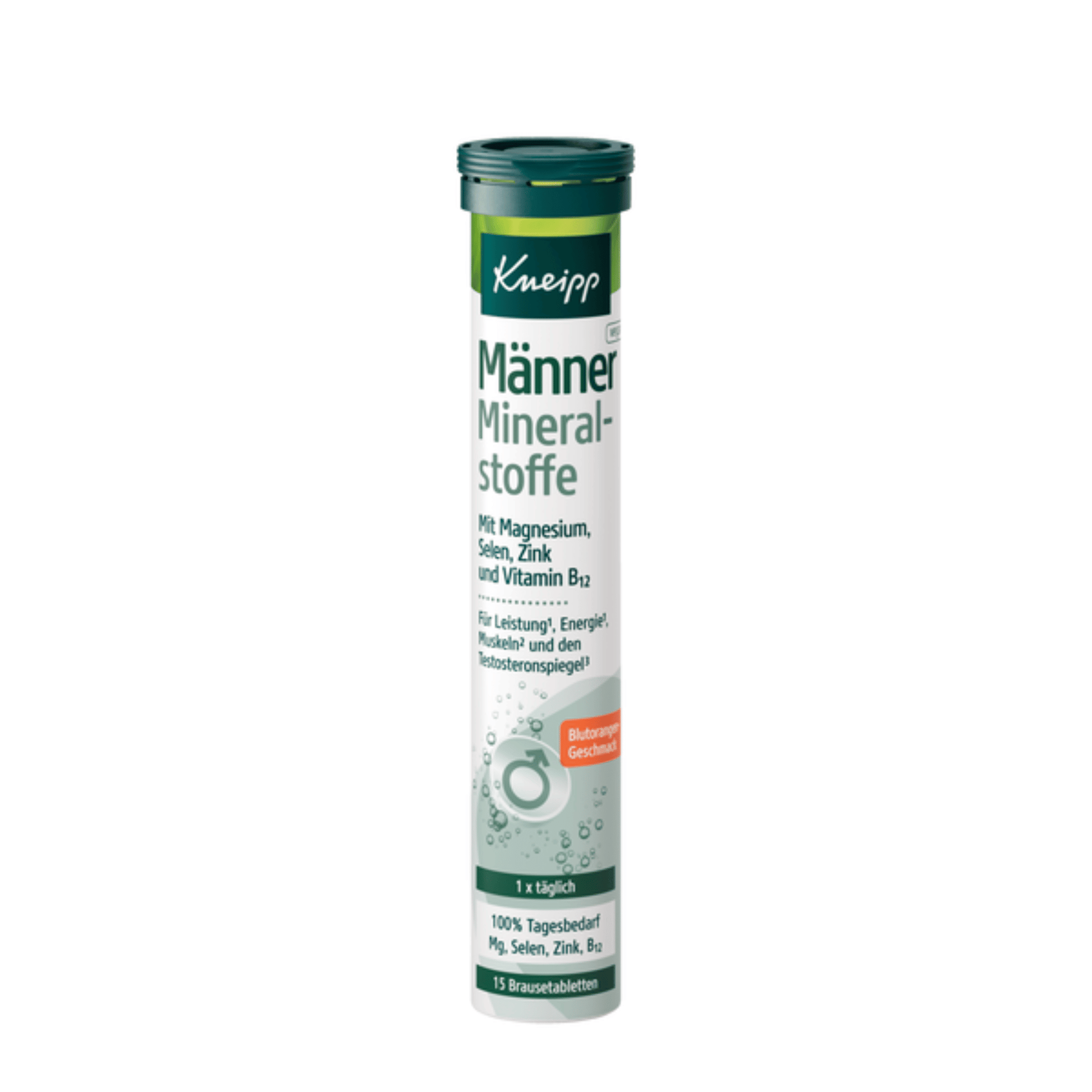 Primary Image of Men’s Effervescent Mineral Tablets, green and white tablet tube