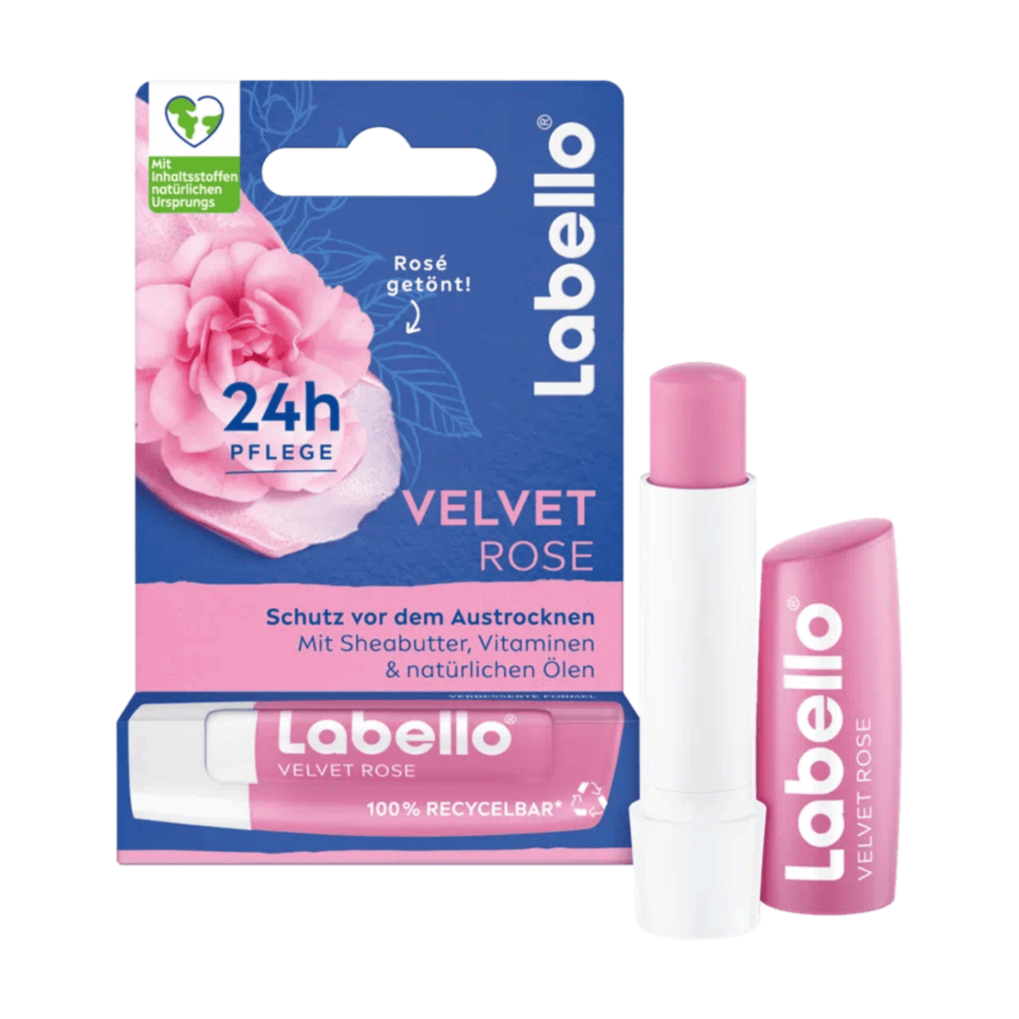 Primary Image of Velvet Rose Lip Balm, pink lip twist up balm