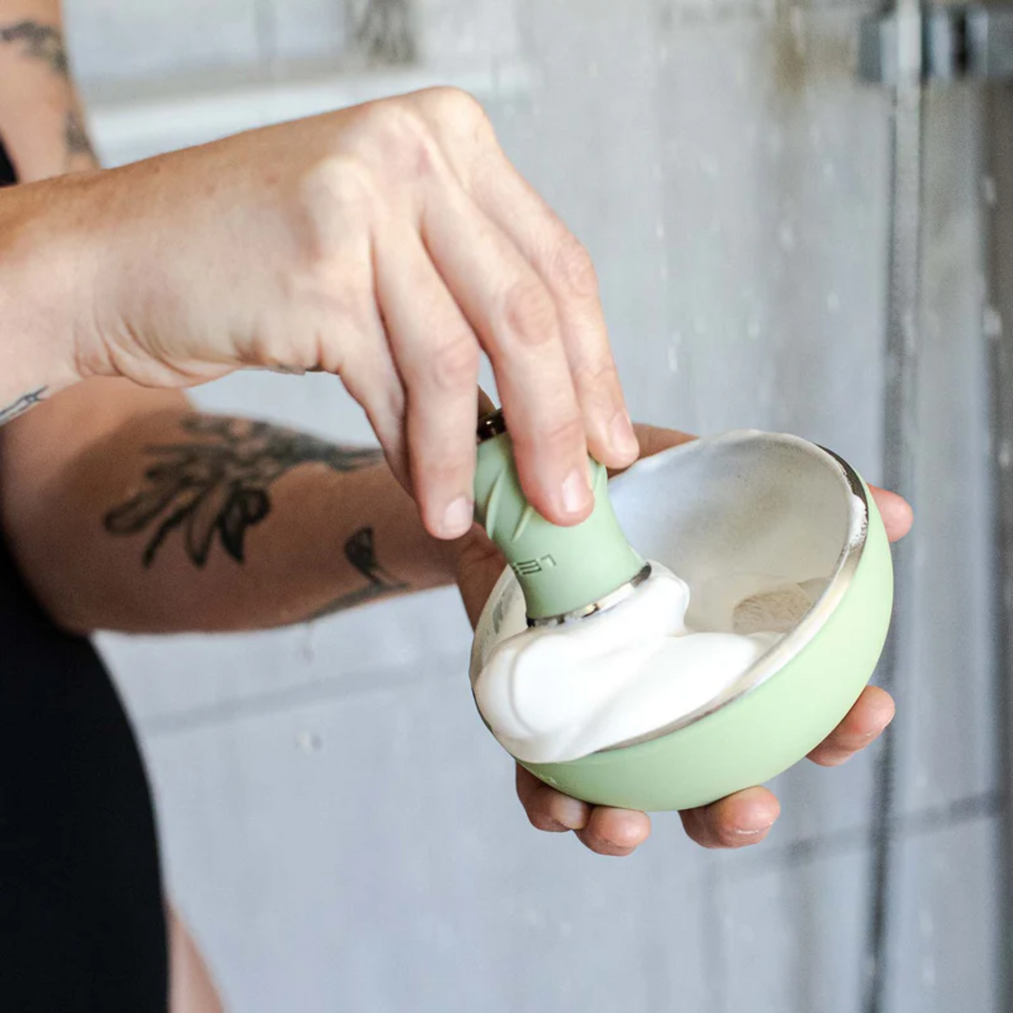 alternate image of leaf shaving brush and bowl set