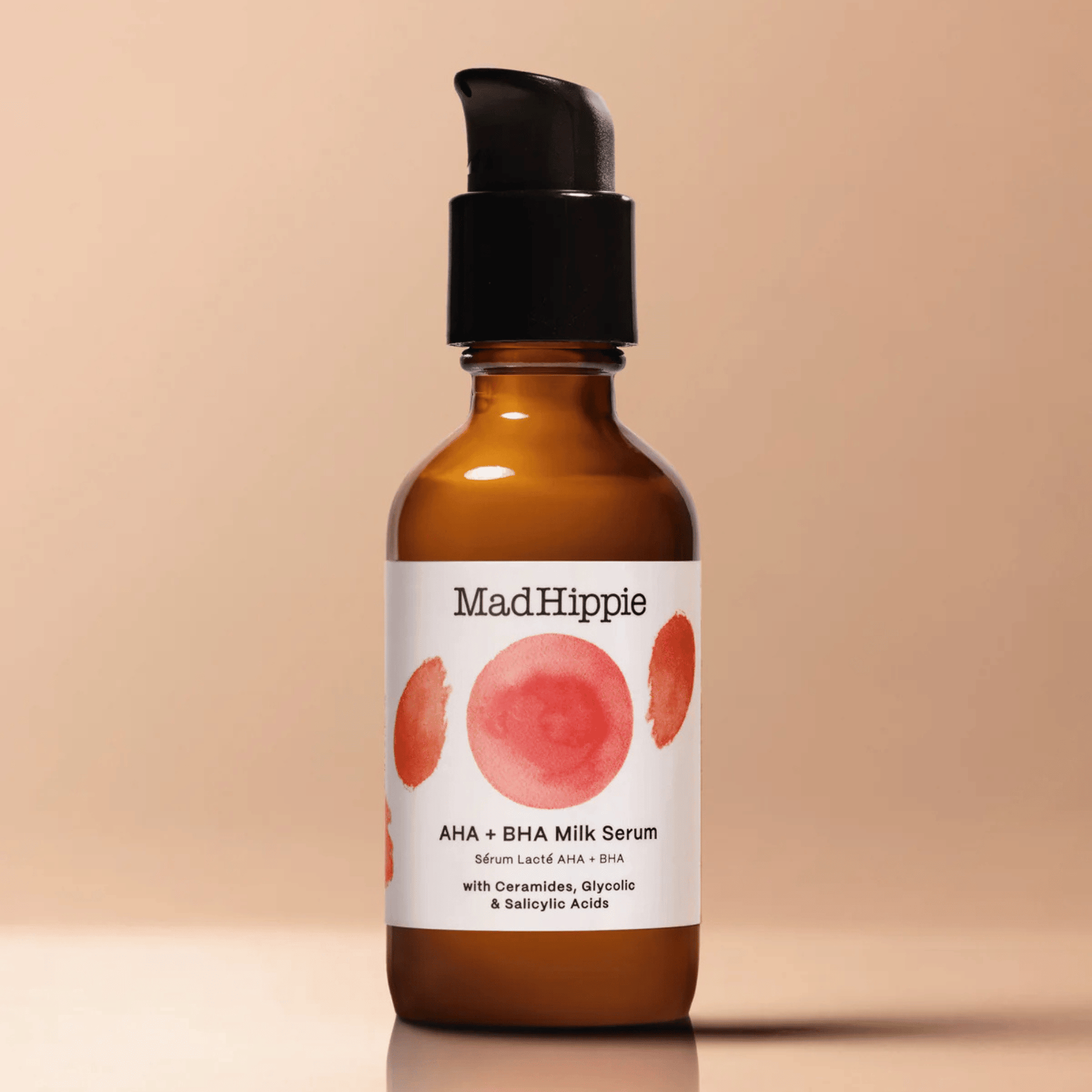Alternate Image of AHA + BHA Milk Serum, dark amber glass pump top bottle