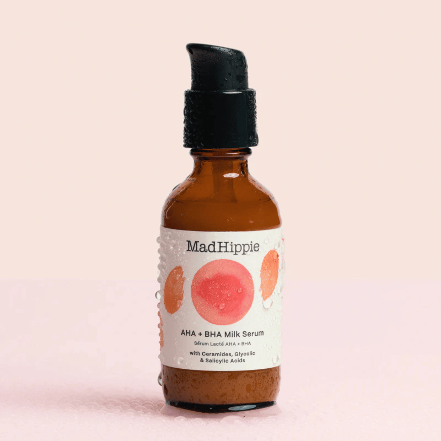 Alternate Image of AHA + BHA Milk Serum, dark amber glass pump top bottle