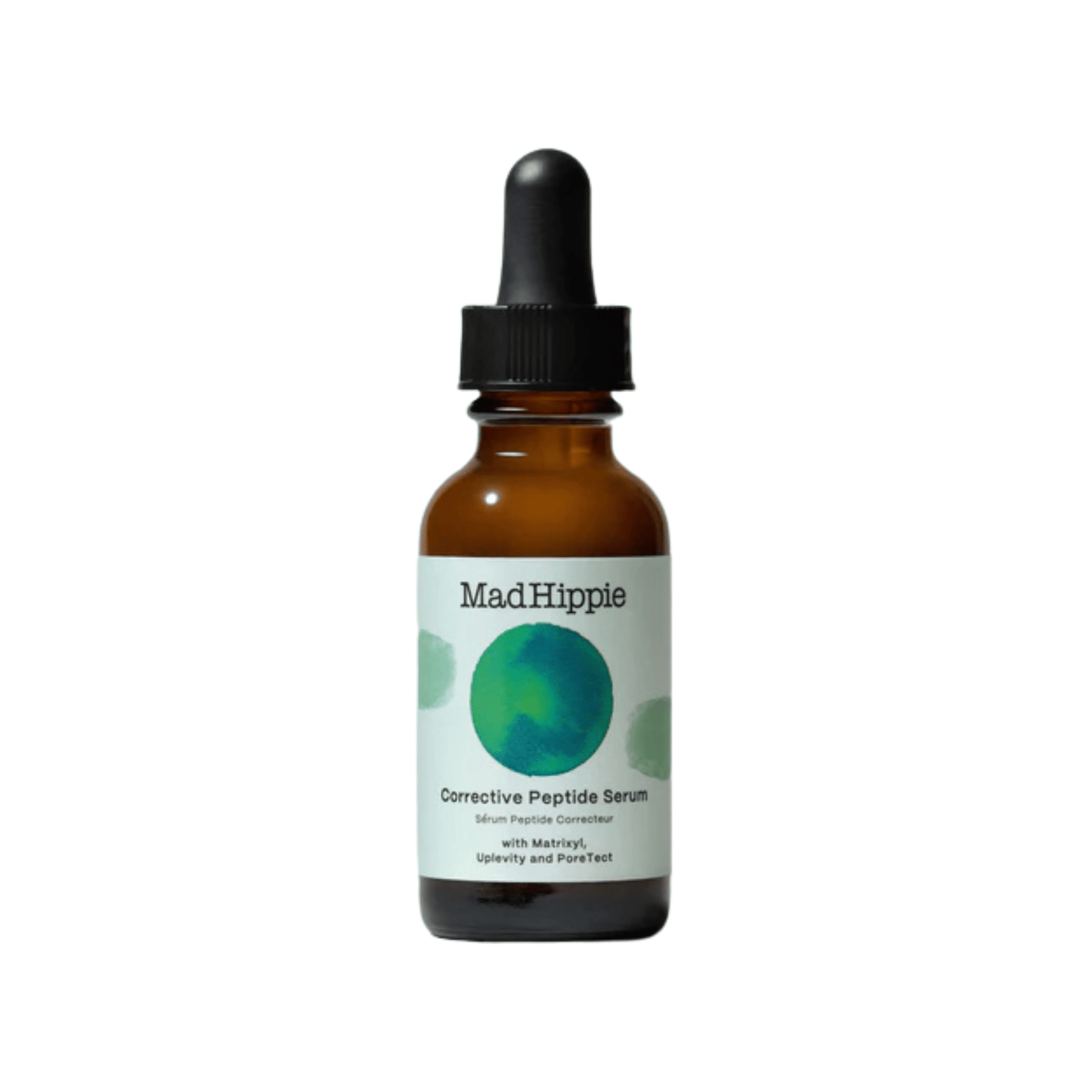 Primary Image of Corrective Peptide Serum, dark amber dropper top bottle