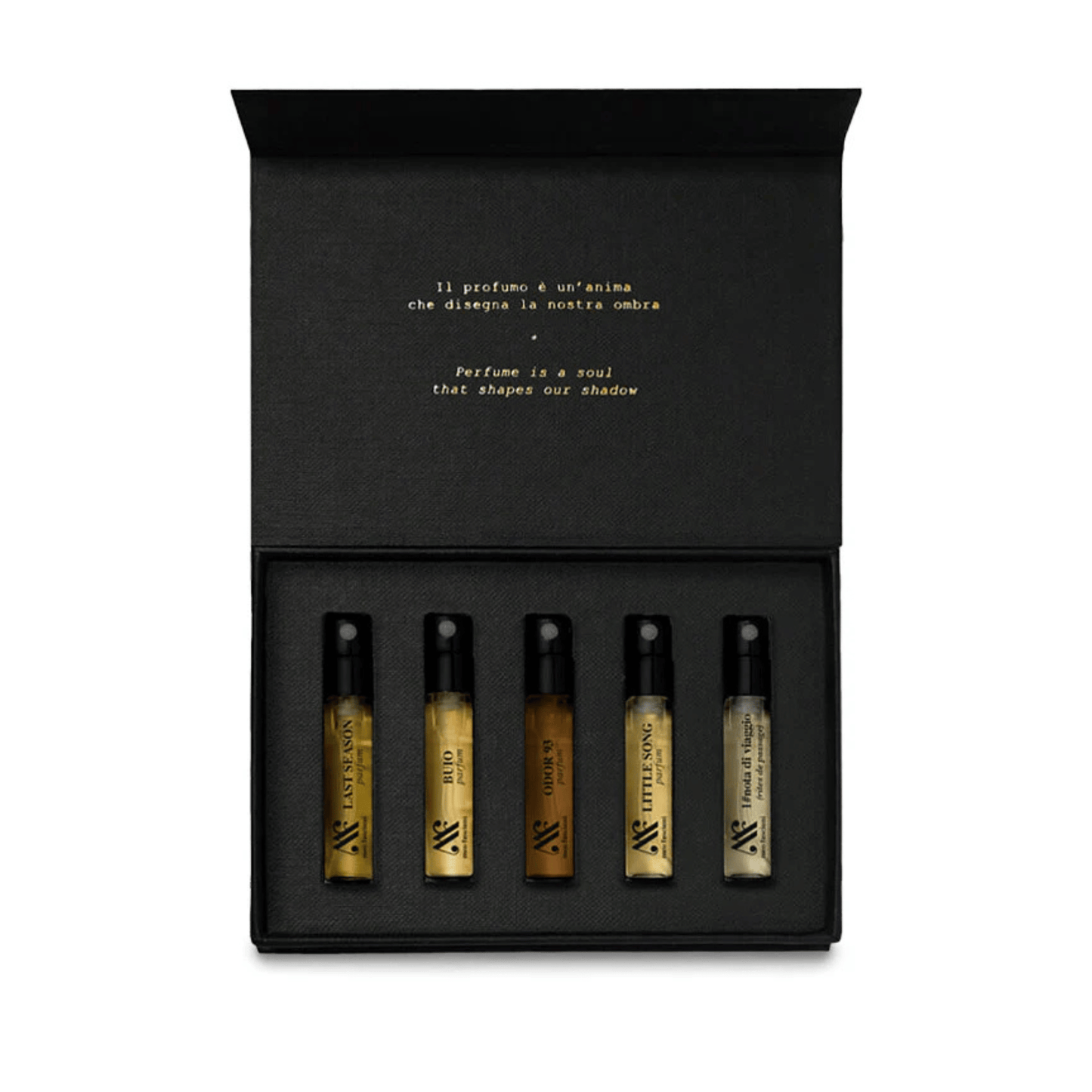 Primary Image of Oscuro Discovery Set, black box with 5 fragrance vials
