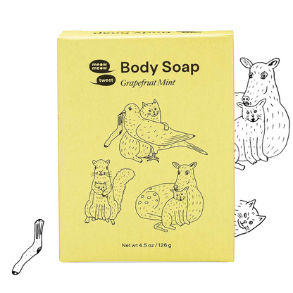 alternate image of meow meow tweet grapefruit and mint soap