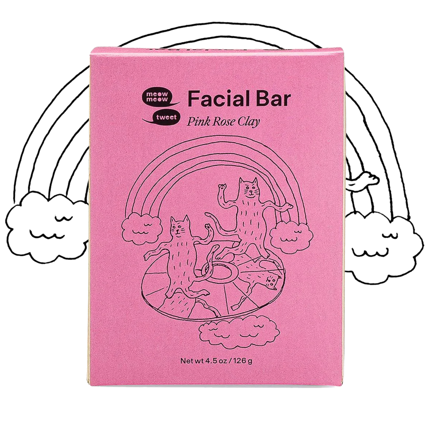 alternate image of meow meow tweet pink rose clay facial bar