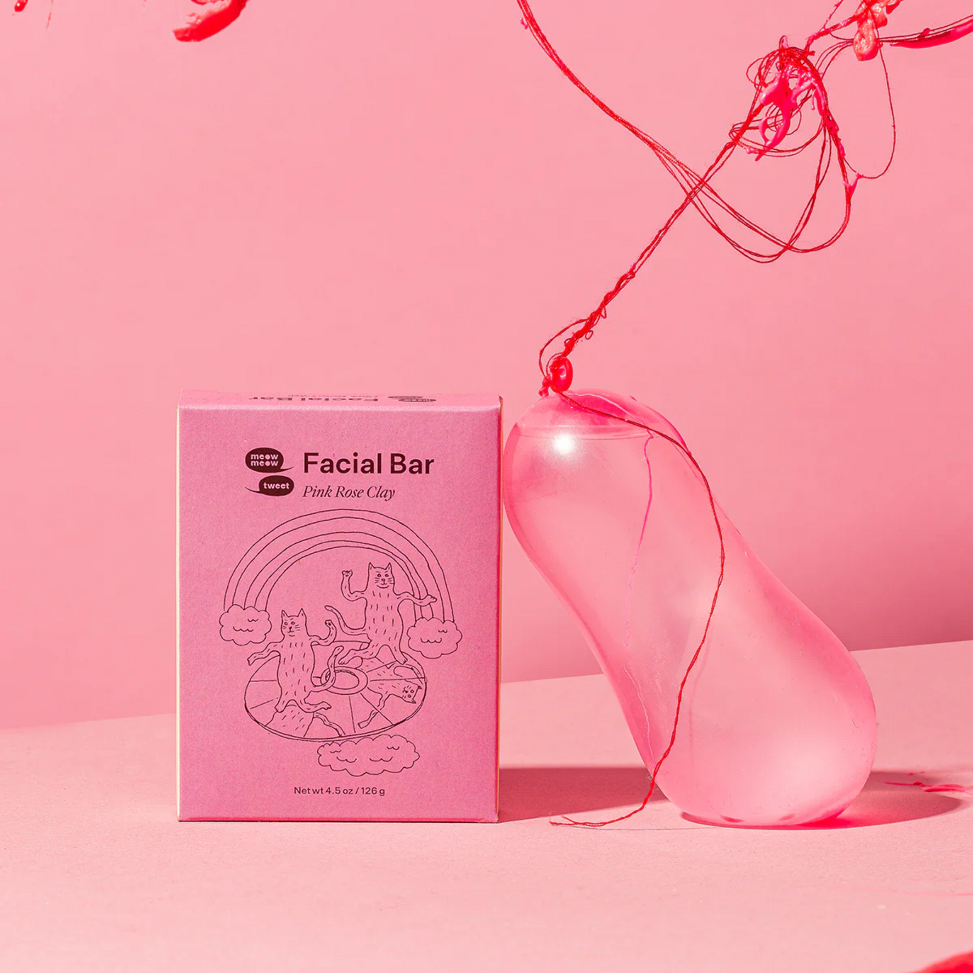 alternate image of meow meow tweet pink rose clay facial bar