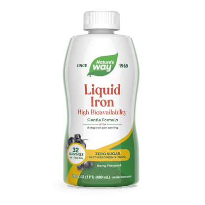 Primary Image of Liquid Iron, white and green supplement bottle