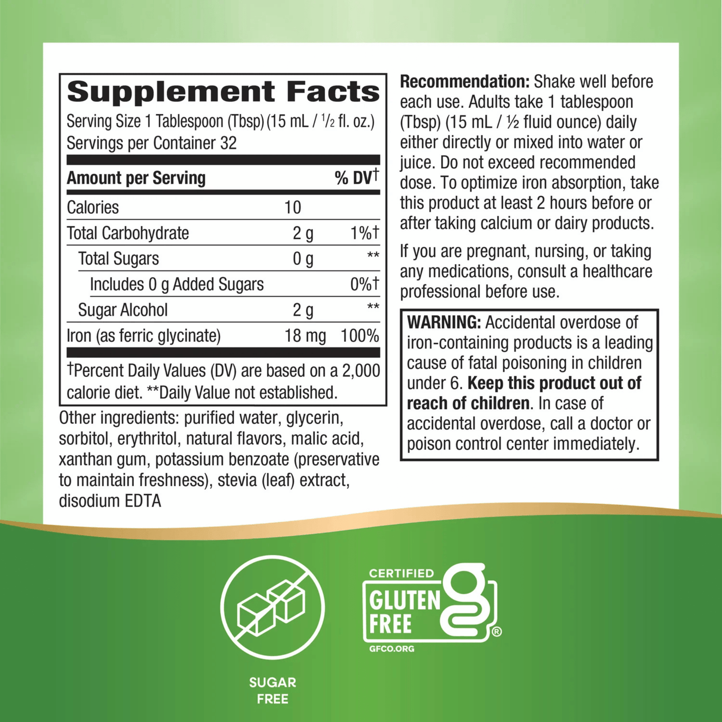 Alternate Image of Liquid Iron, ingredients