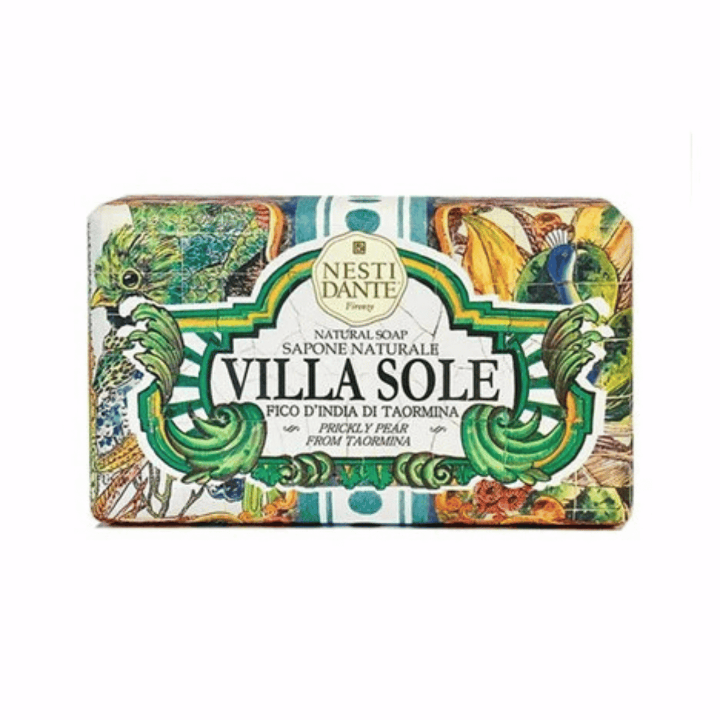 Primary Image of Villa Sole Prickly Pear Bar Soap, multi colored paper wrapped bar soap