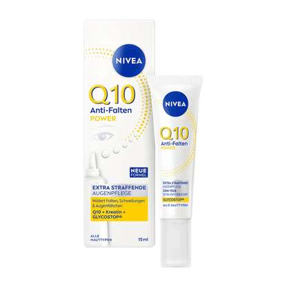 Primary Image of Q10 Anti-Wrinkle Power Eye Cream, white eye cream tube and box with German writing