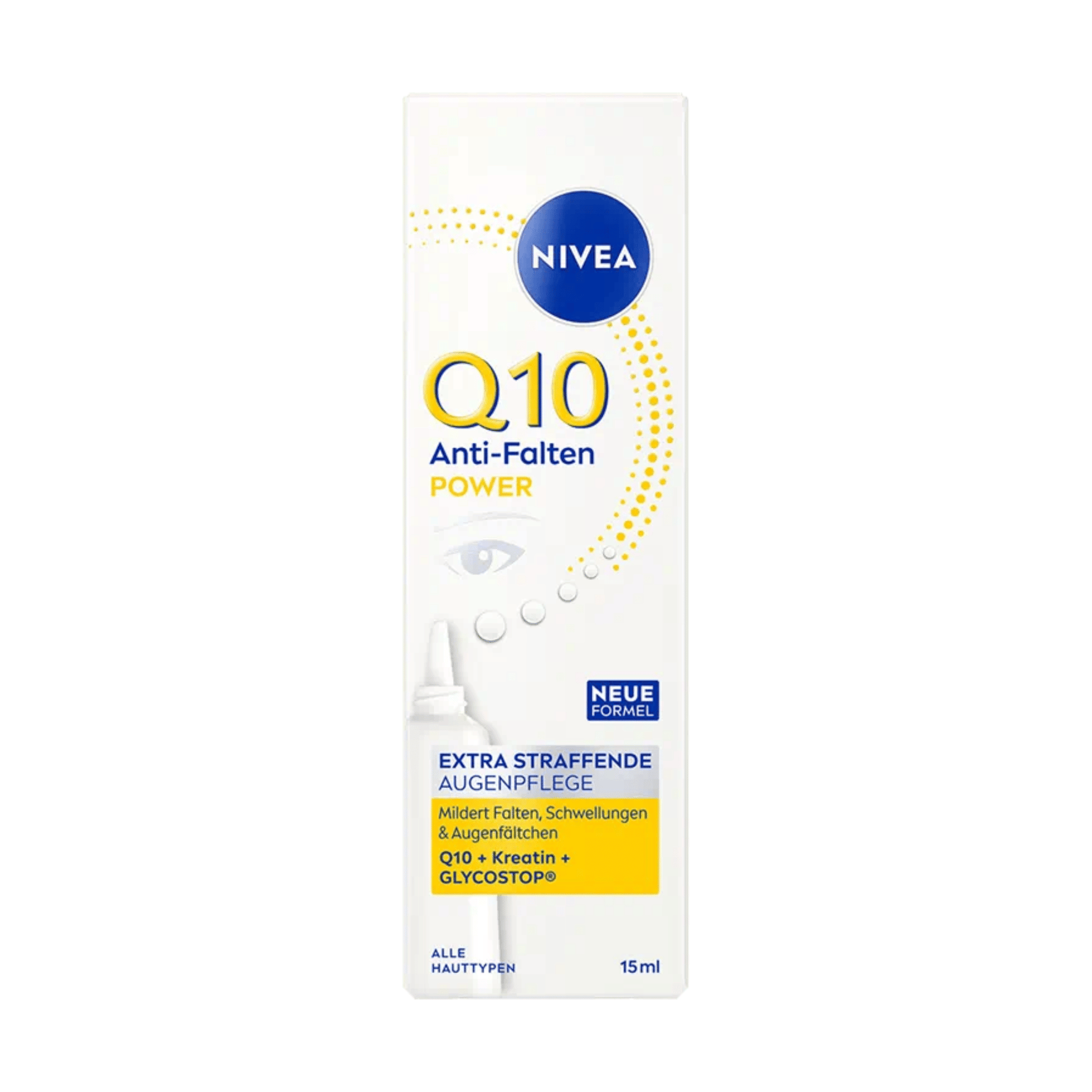Alternate Image of Q10 Anti-Wrinkle Power Eye Cream, white eye cream tube and box with German writing