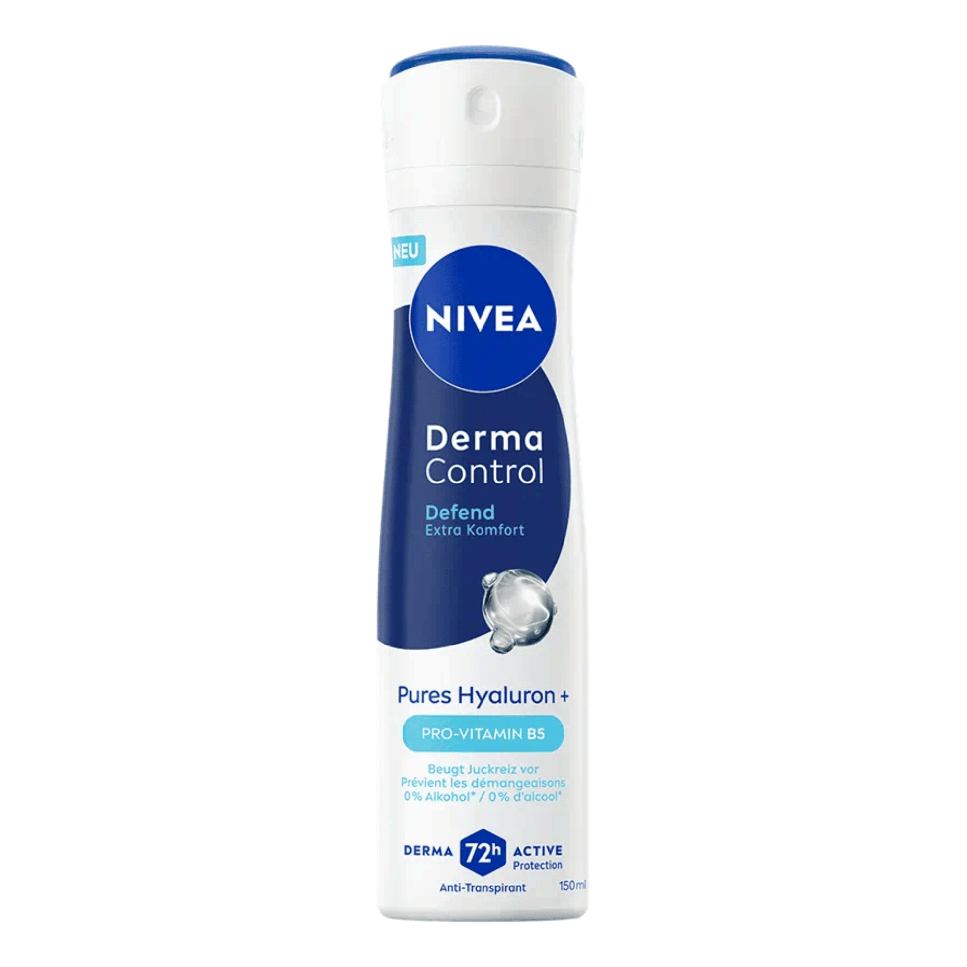 Primary Image of Derma Control Defend Spray Deodorant & Anti-Perspirant, blue and white spray deodorant