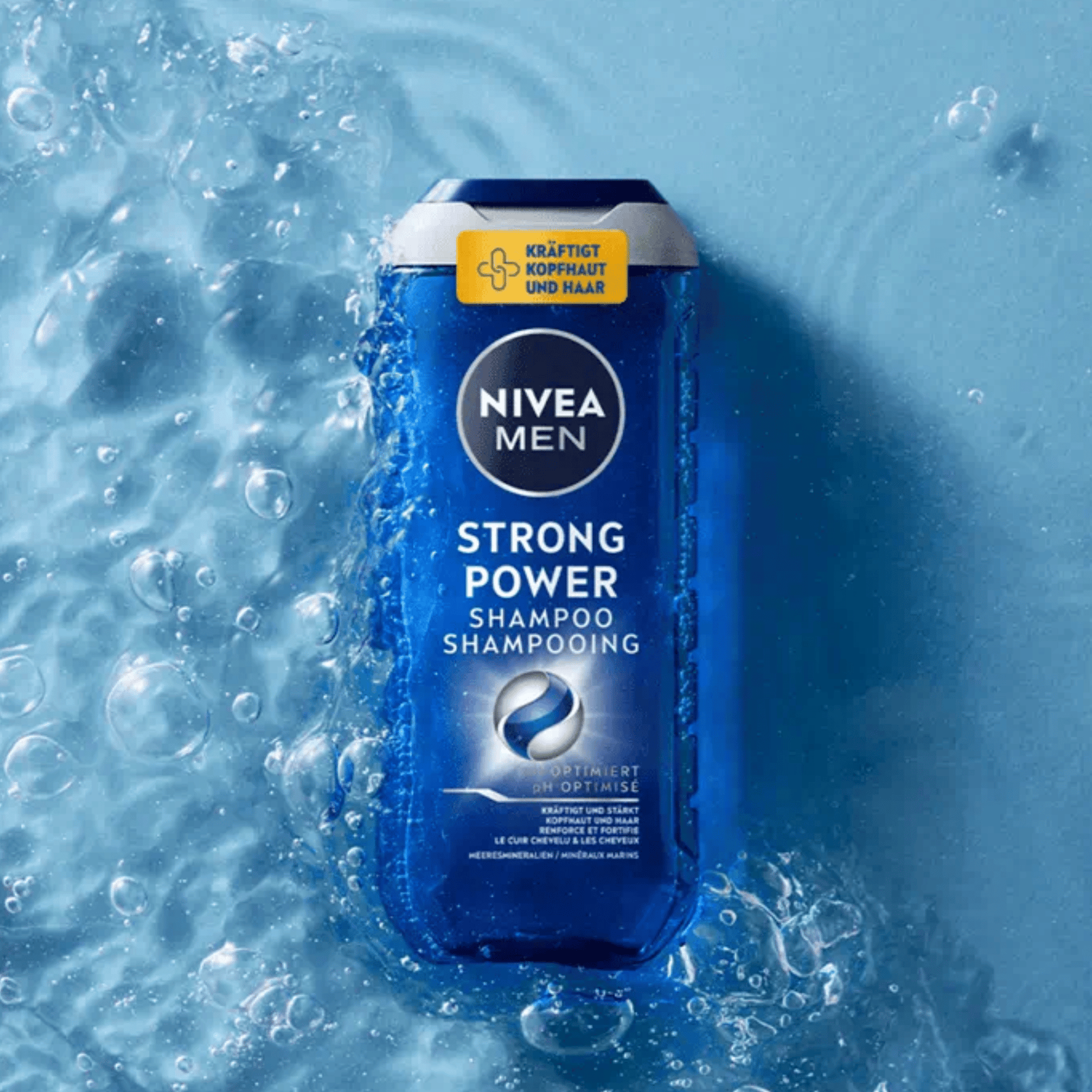 Alternate Image of Men Strong Power Shampoo, blue shampoo bottle