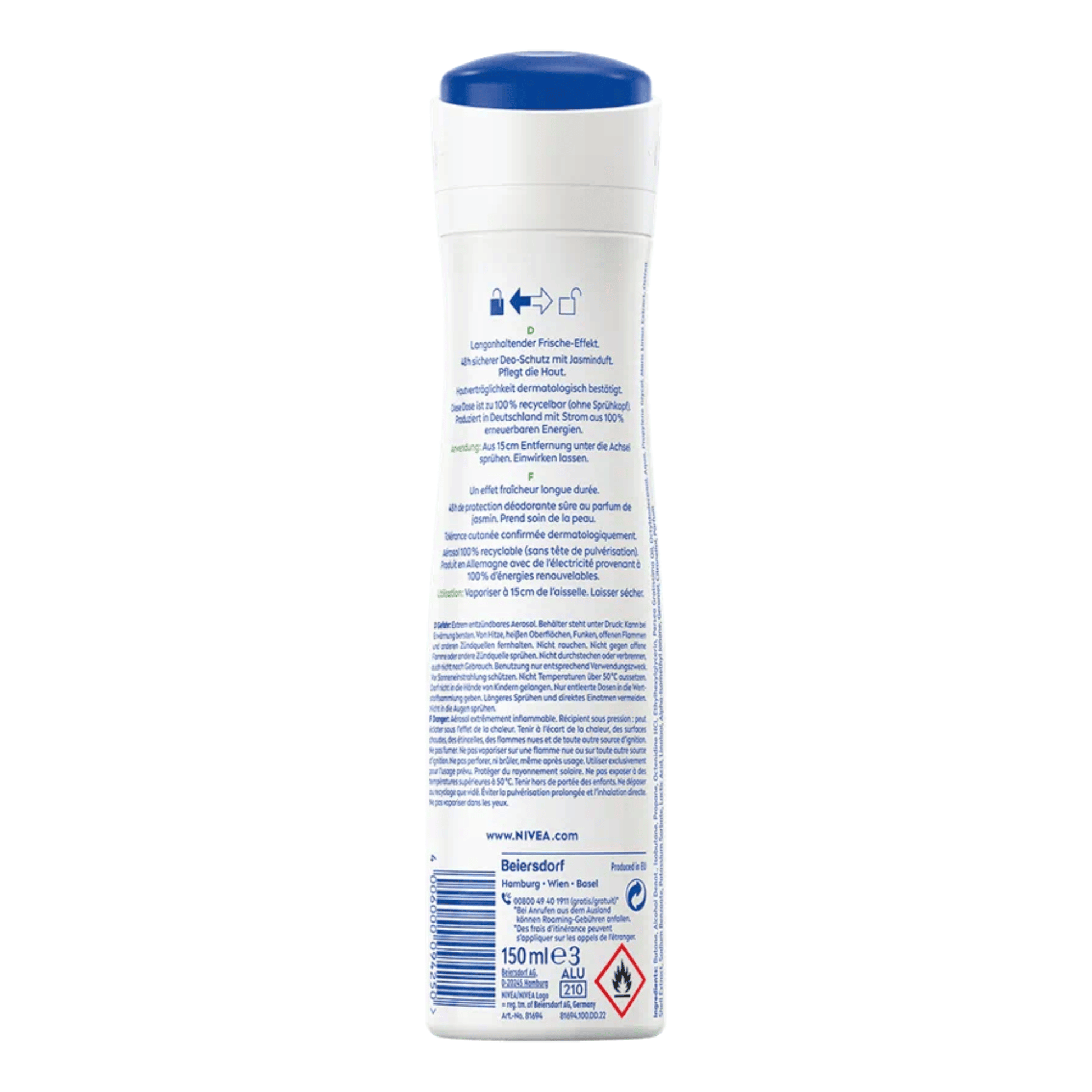 Alternate Image of Women's Spray Fresh Pure Deodorant, white spray deodorant can with German writing
