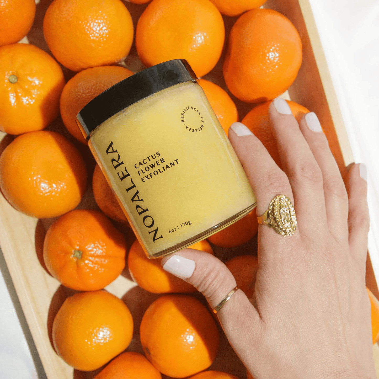 Atlernate Image of Tangerine Cactus Body Polish, orange body scrub