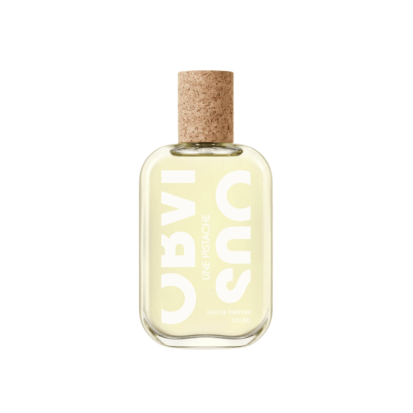 Primary Image of Une Pistache EDP , clear perfume bottle with cork cap