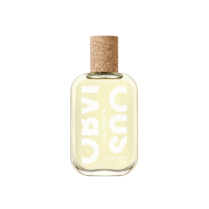 Primary Image of Une Pistache EDP , clear perfume bottle with cork cap