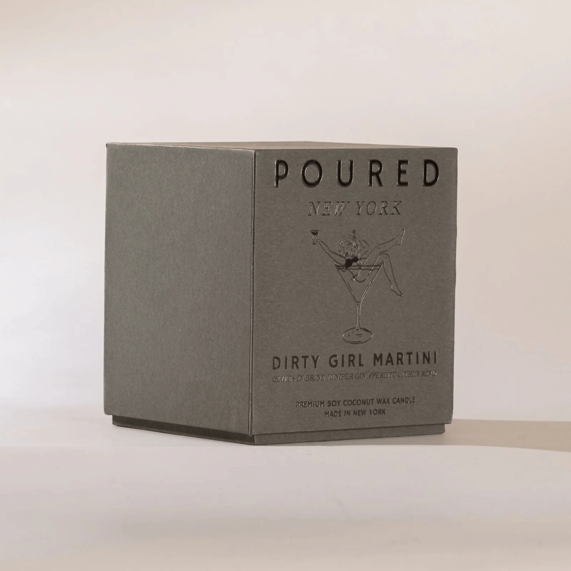 Alternate Image of Dirty Girl Martini Candle, gray candle box