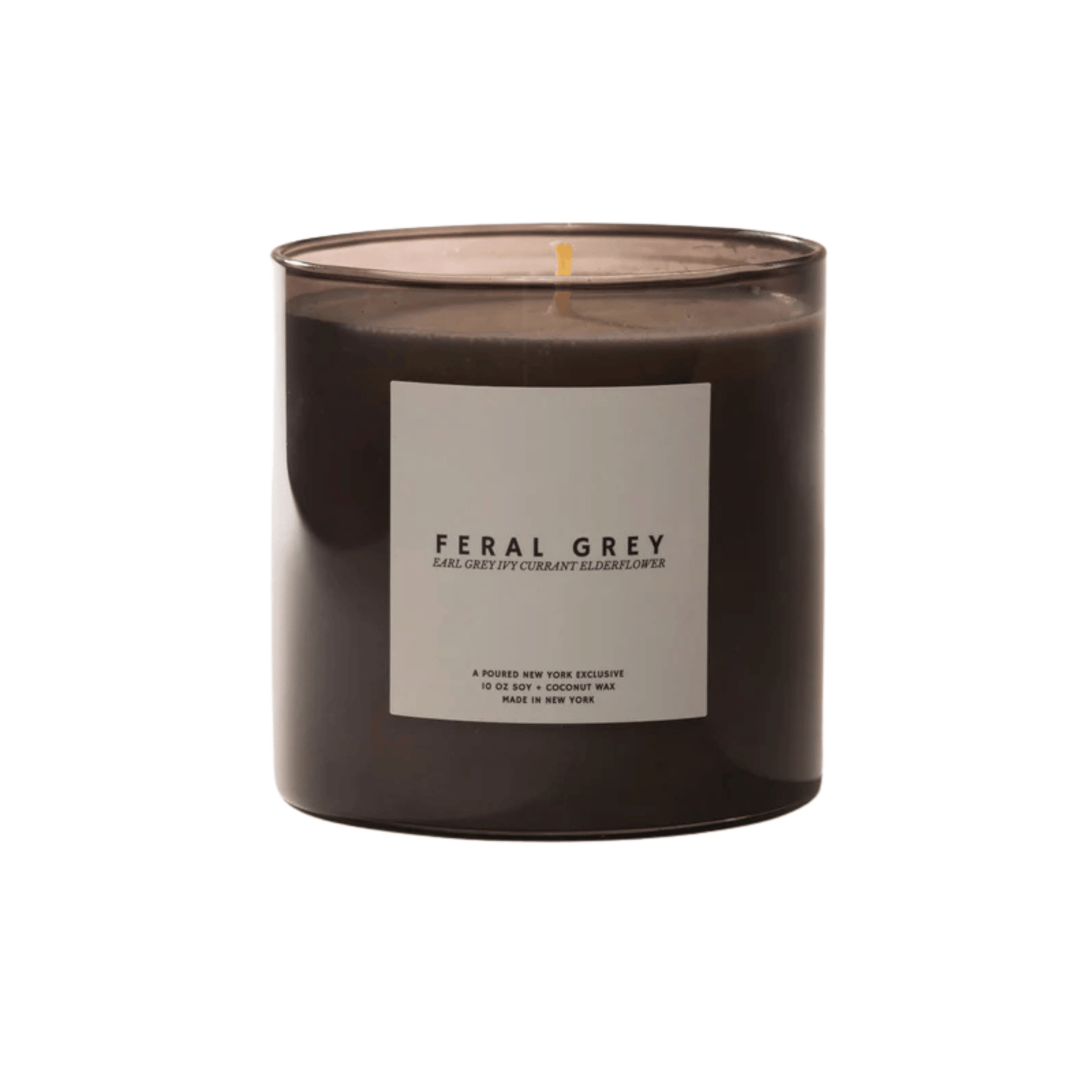 Primary Image of Feral Grey Candle, dark grey vessel with white label
