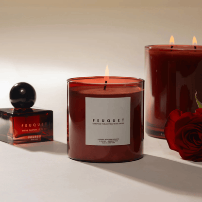 Alternate Image of Feuquet, red square perfume bottle and candle
