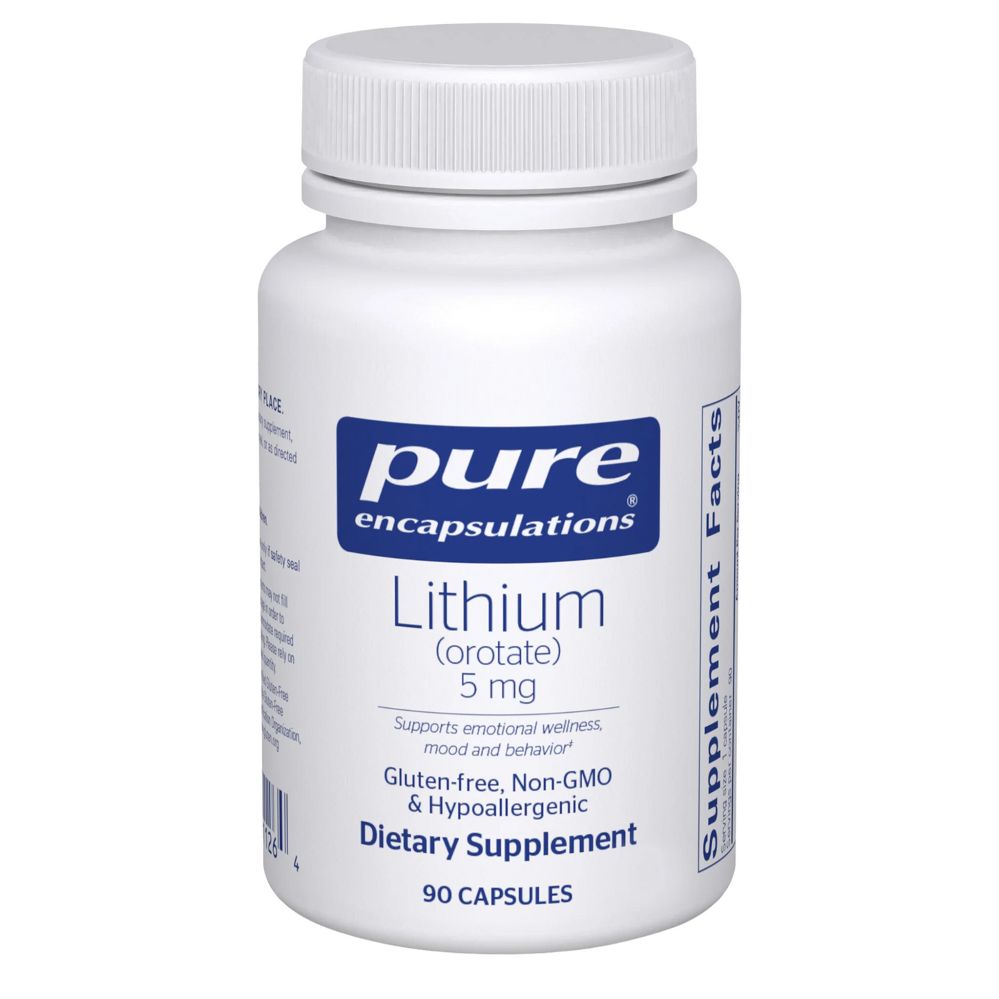 primary image of pure encapsulations lithium orotate 5mg