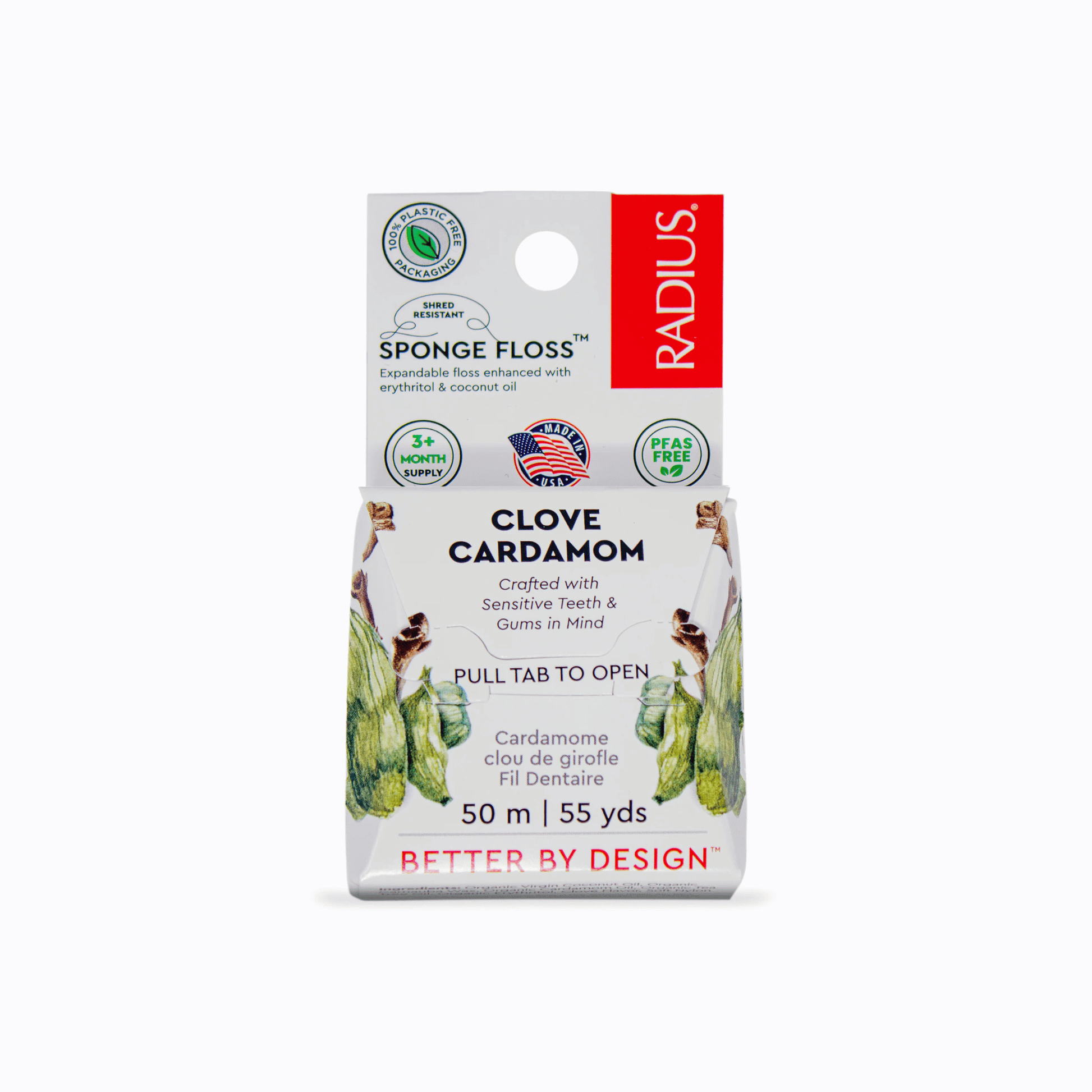 Primary Image of Vegan Clove Cardamom Sponge Floss, dental floss package