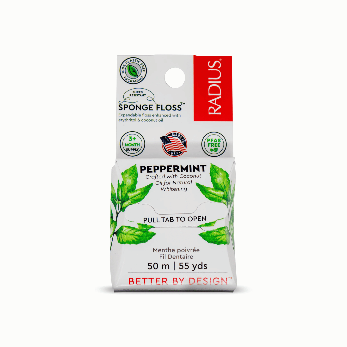 Primary Image of Vegan Peppermint Sponge Floss, dental floss package