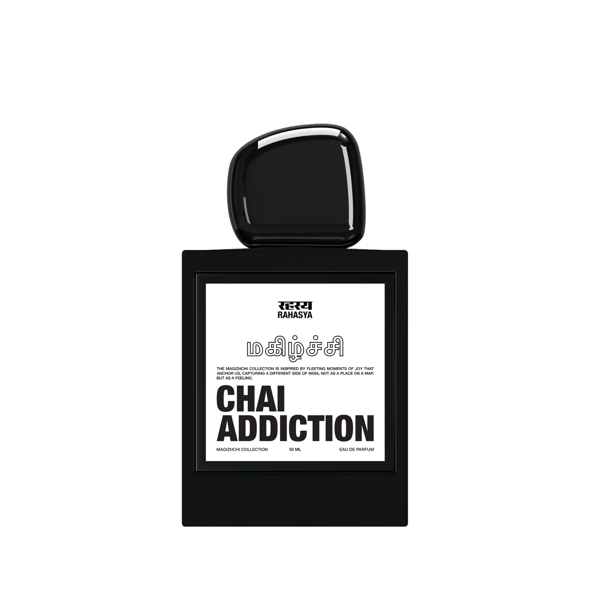 Primary Image of Chai Addiction EDP black perfume bottle with white label