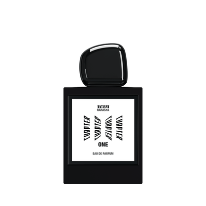 Primary Image of Chapter One EDP black perfume bottle with white label