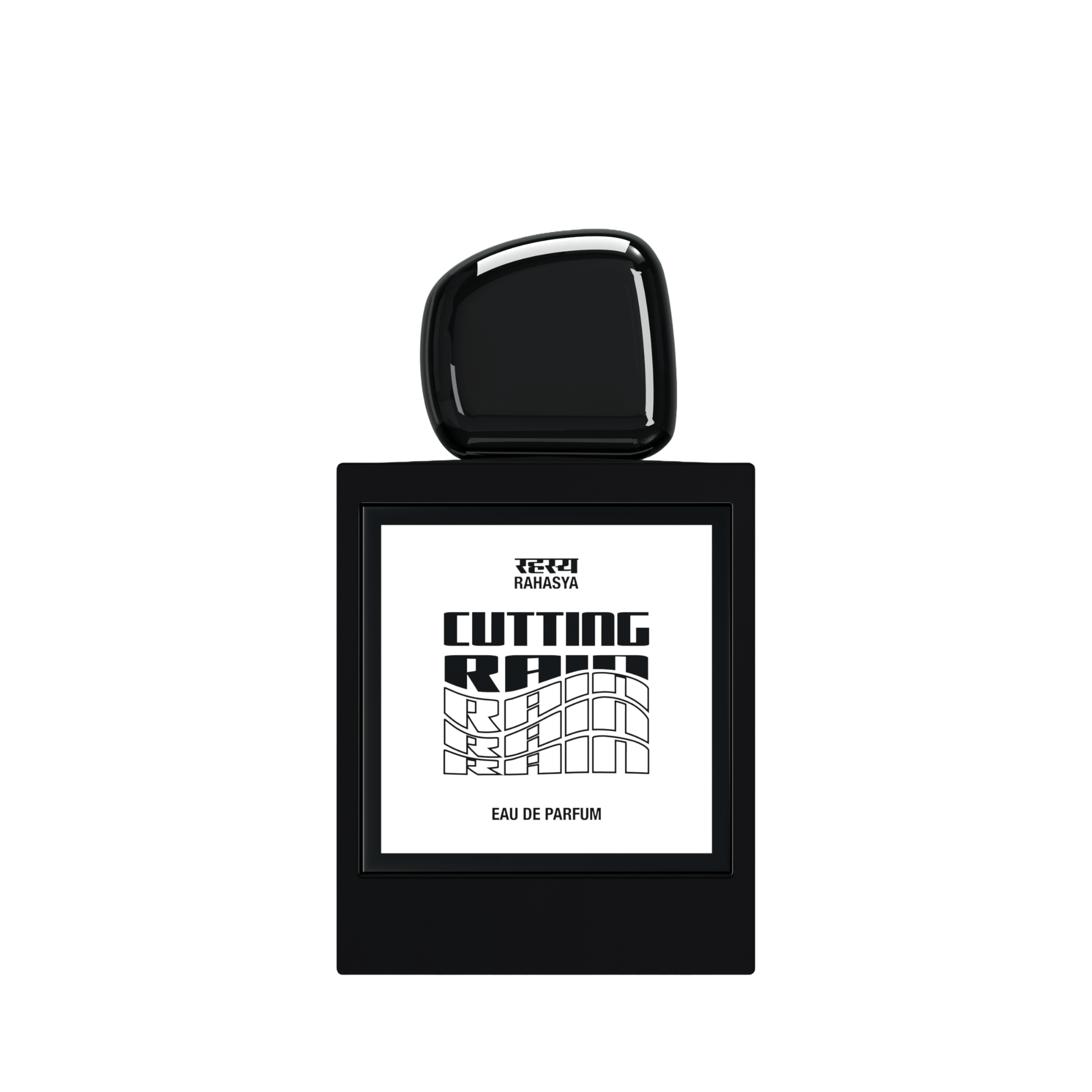 Primary Image of Cutting Rain EDP black perfume bottle with white label