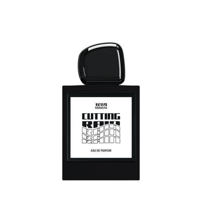 Primary Image of Cutting Rain EDP black perfume bottle with white label