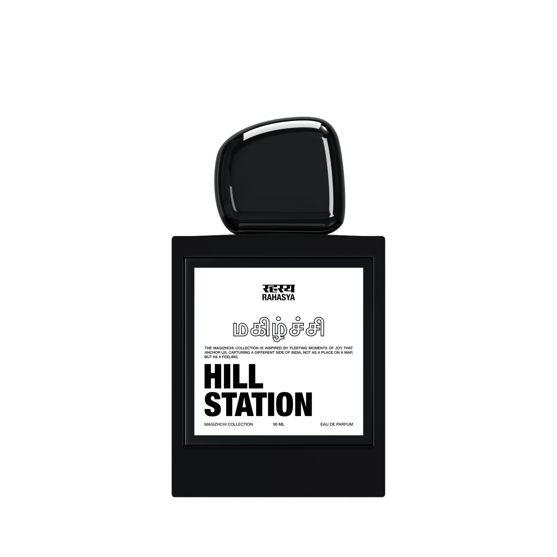 Primary Image of Hill Station EDP black perfume bottle with white label