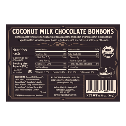Alternate Image of Premium Coconut Milk Chocolate Bonbons, brown chocolate box