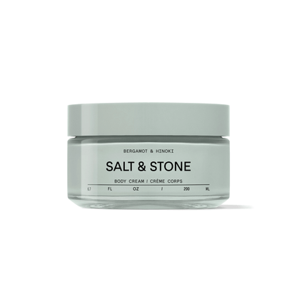 Primary Image of Bergamot and Hinoki Body Cream, round glass jar of body cream