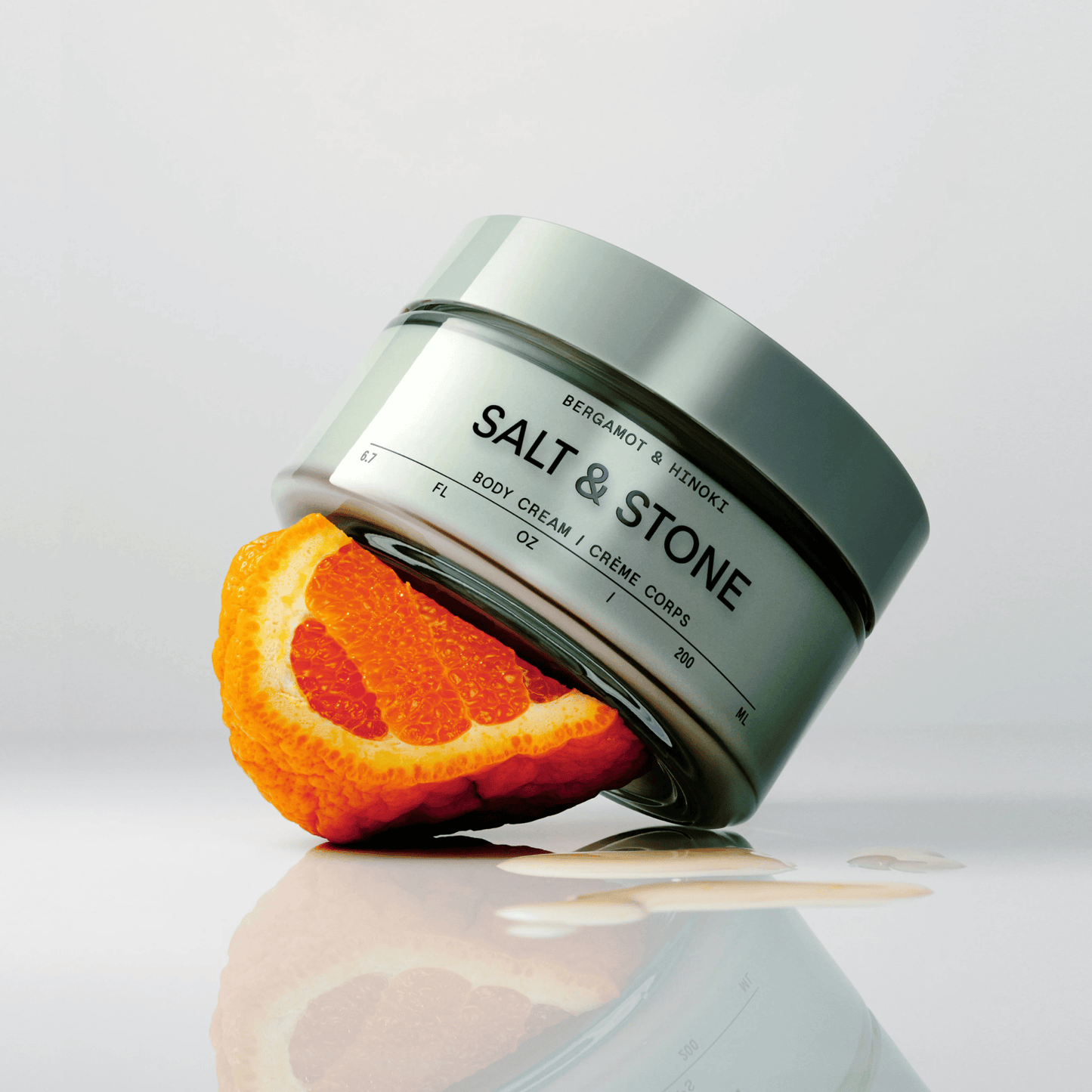 Alternate Image of Bergamot and Hinoki Body Cream, round glass jar of body cream