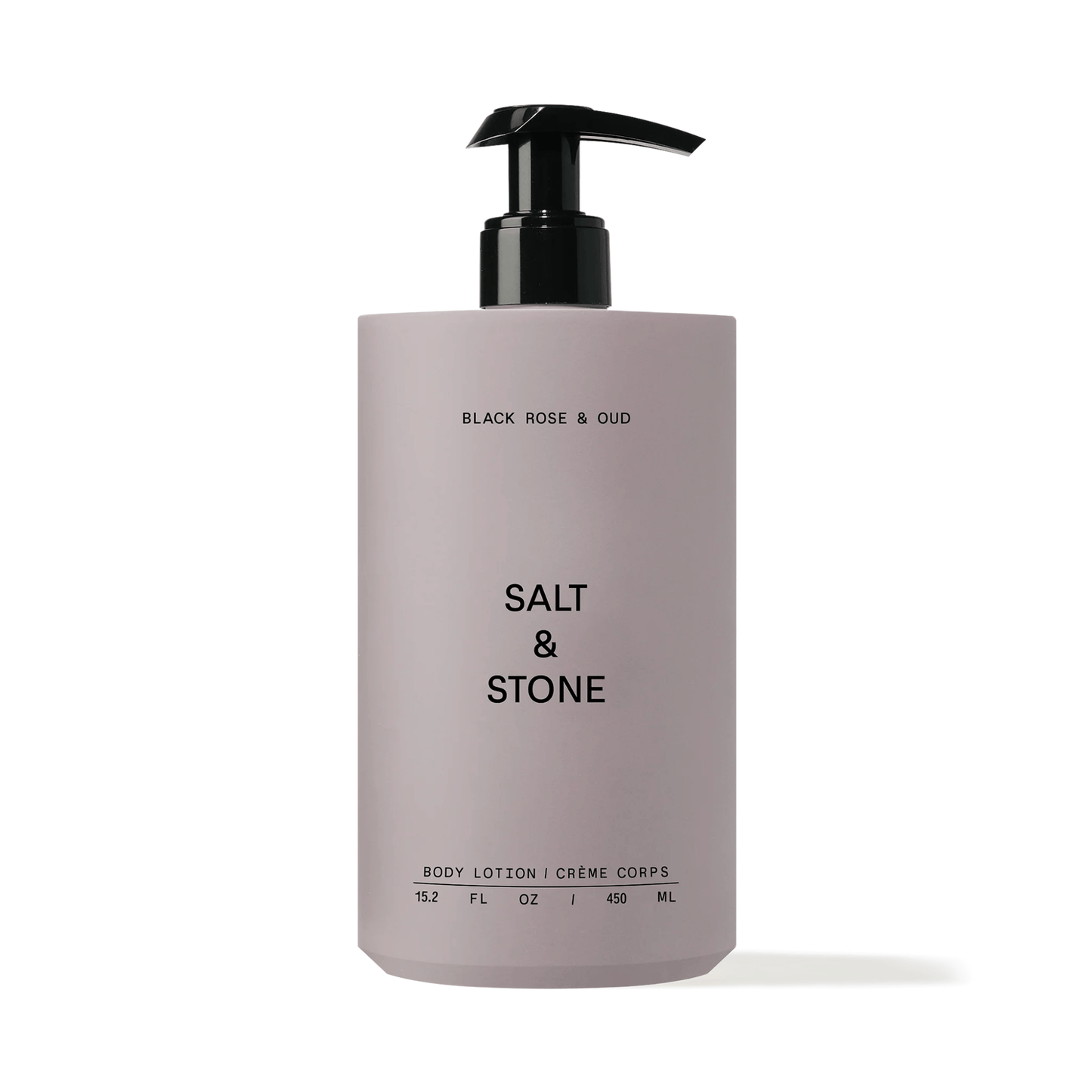 Primary Image of Black Rose and Oud Body Lotion, round lotion bottle with pump