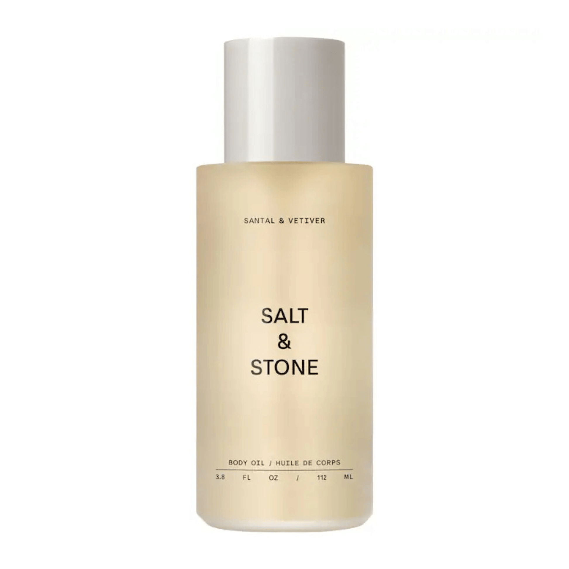 Primary Image of Santal and Vetiver Body Oil, frosted glass body oil bottle