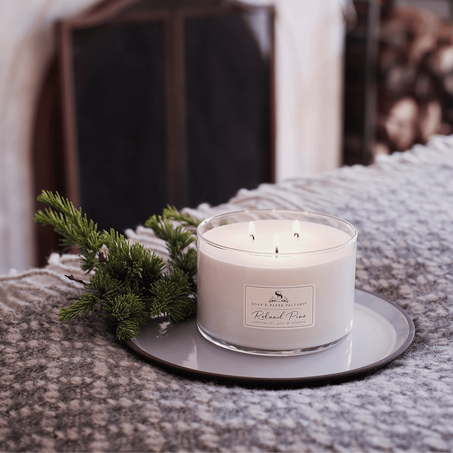 Alternate Image of Roland Pine Three-Wick Soy Candle